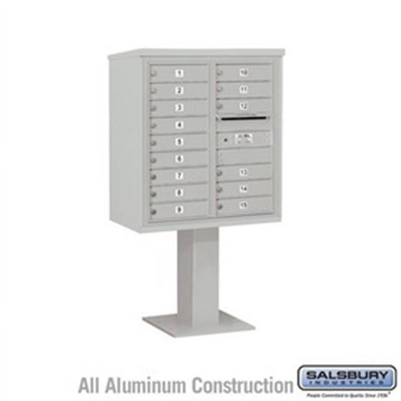 Salsbury Industries 64165GY-U 1 Wide Unassembled Standard Metal Locker with Four Tier, Gray - 6 ft. x 15 in.