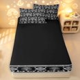 thumbnail image 4 of Homewish Nature Botanical Tree Zipper Twin Comforter Sets with Fitted Sheet and 2 Pillowcases,Vintage Plants Zipper Bedding Set,Black White,Black Reversible,4pcs, 4 of 8