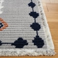 thumbnail image 3 of SAFAVIEH Marrakesh Naomi Southwestern Polyester Area Rug, Grey/Blue Rust, 5'3" x 7'6", 3 of 8