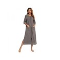 thumbnail image 3 of Women's Pajamas Round Neck Nightgown Short-sleeved Zipper Pajamas Large Size Casual Nightdress, 3 of 8