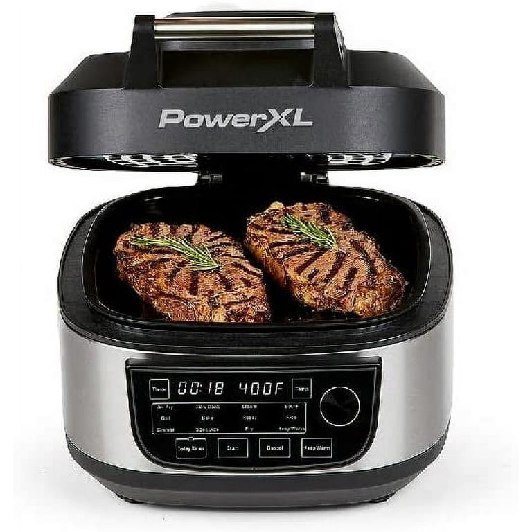 PowerXL Grill Air Fryer Combo Deluxe 6 QT 12-in-1 Indoor Grill, Air Fryer,  Slow Cooker, Roast, Bake, 1550-Watts, Stainless Steel Finish - Costless  WHOLESALE - Online Shopping!