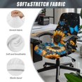 thumbnail image 6 of ZIATUBLES Computer Office Chair Cover Universal Soft Desk Rotating Slipcover Removable Washable Home Office Chair Protector Cover with Snap Button, L, Sunflower Butterfly, 6 of 7