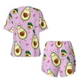 thumbnail image 6 of "Wukai Different Avocados Women's Pajama Set - Short-Sleeve Top and Shorts with Elastic Waistband and Pockets for Loungewear, Yoga, and Casual Wear-4X-Large, 6 of 8
