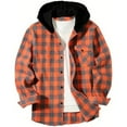 thumbnail image 5 of Byoo Tween Boy Plaid Print Hooded Shirt Classic Button Down Long Sleeve Casual Hoody Jacket Outerwear Kids Comfortable Top, 5 of 8