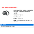 thumbnail image 2 of Front Outer Wheel Bearing - Compatible with 1999 - 2003 Mercedes-Benz CLK430 2000 2001 2002, 2 of 2