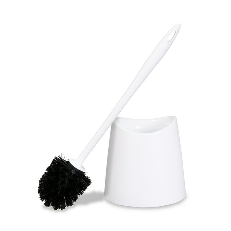 Modern Toilet Brush and Holder, White