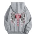 thumbnail image 4 of Mens Hoodies Comfort Hoodie Winter Angel Wing Print Casual Pullover Hoodie Soft Lined Sweatshirt Cozy Streetwear Top With Front Pocket for Outdoor, 4 of 4