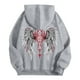 thumbnail image 3 of MHFRRA Sudadera con Capucha Informal con Estampado de Alas de Ángel de Invierno, Sudadera con Forro Suave, Sudadera Acogedora con Bolsillo Frontal para Exteriores Multicolor, 3 of 3