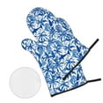 thumbnail image 2 of Oven Mitts and Pot Holders 4 Piece, Palm Tree Shark Blue High Heat Slip Resistant Oven Mitt and Trivets Set Kitchen Oven Glove Pot Holders for Cooking Baking Grilling, 2 of 7