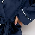 thumbnail image 5 of USNSM Mens Robe with Hood, Ultra Cozy Fleece Bathrobe for Men, Casual Home Plush Hooded Robe with Belt Pockets Blue M, 5 of 7