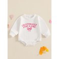 thumbnail image 4 of Miaouyo Infant Baby Girls Fall Sweatshirts Rompers 0 3 6 12 18 Months Letter Bowknot Embroidered Round Neck Long Sleeve Fall Jumpsuits, 4 of 9