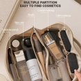 thumbnail image 4 of Bolsa de cosméticos de viaje portátil de gran capacidad, organizador de bolsa de aseo impermeable, bolsa de cosméticos multifunción impermeable para mujeres, bolsa de viaje de cosméticos, 4 of 7