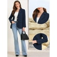 thumbnail image 2 of DARING DIVA Women's Business Casual Single Breasted Jacket Office Suit M Dark Blue, 2 of 6