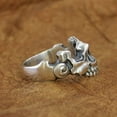 thumbnail image 5 of 925 Sterling Silver Half Skull Face Ring Biker Punk Jewelry TA275 US Size 14, 5 of 15