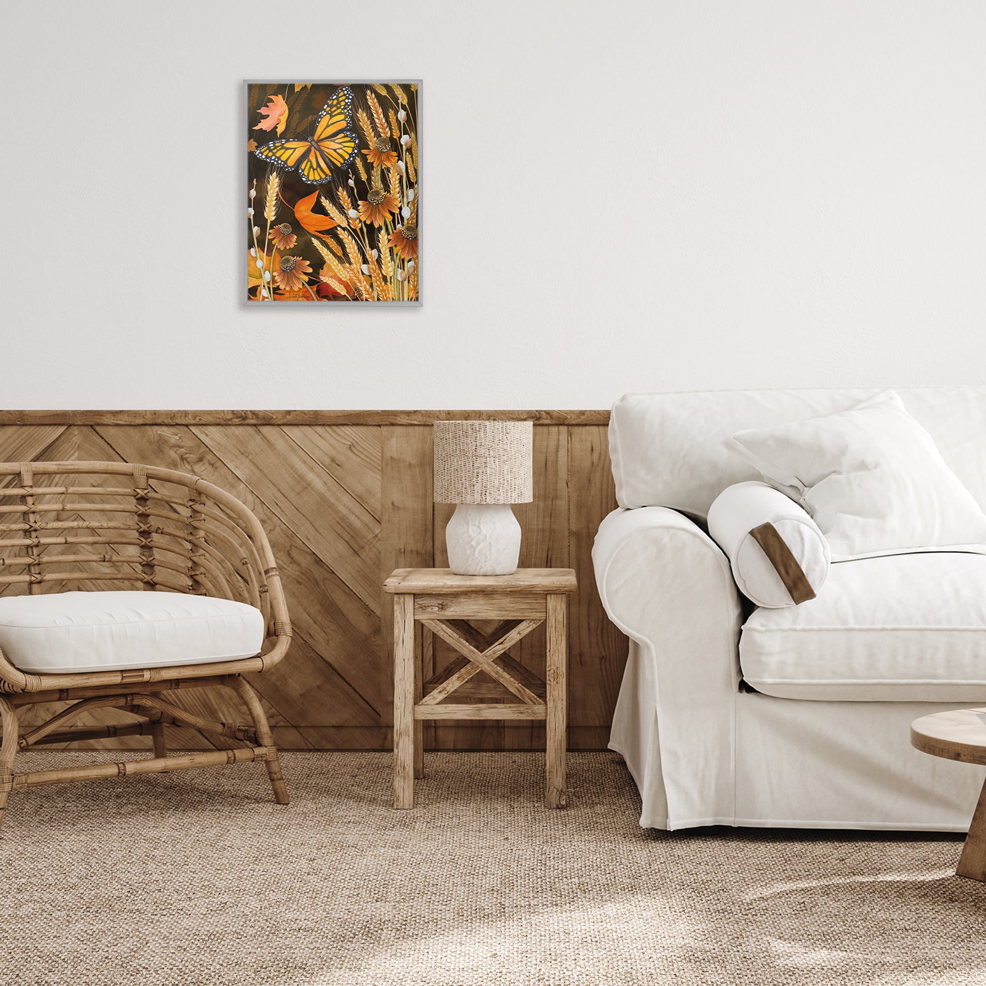 Stupell Industries Fall Motif Midnight Garden Gray Framed Giclee Art, design by Nicole Tamarin