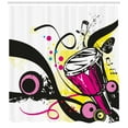 thumbnail image 3 of Ambesonne Drums Shower Curtain, Retro Musical Abstract Art, 69"Wx75"L, White Charcoal Grey, 3 of 3