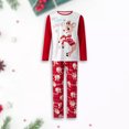 thumbnail image 4 of Conjunto De Pijamas De 2 Piezas Conjunto de pijama familiar de 2 piezas Conjunto informal de manga larga con estampado de alce y pantalones Traje diario Kuymtek Hombre Rojo M para Hombre, 4 of 7