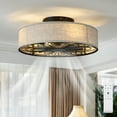 thumbnail image 2 of Bedroom Chandeliers Caged Ceiling Fans with Lights Flush Mount,Low Profile Ceiling Fan with Remote,20 Inch Farmhouse White Ceiling Fan for Bedroom,6 Speeds Reversible Silent Fandalier (Bulb Not Inclu, 2 of 10