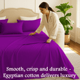 thumbnail image 2 of Amay 500 Thread Count Cotton Flat Sheet, Cooling & Durable Bedding Top Sheet, Full, Purple, 81" x 96", 1 Flat Sheet, 2 of 7