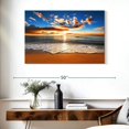 thumbnail image 3 of Elephant Stock Beach Sunrise Scene Wall Art - Horizontal Canvas Wall Art - Living Room Wall Decor - Beach Canvas - Brown And Gray Decor - 39" x 26", 3 of 8