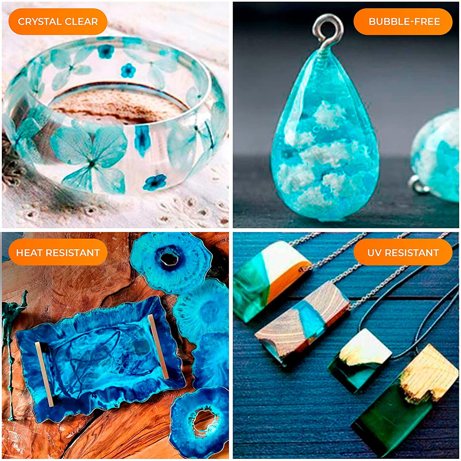Epoxy Resin Kit for Art & Craft | 2 Gallon(256oz) | Odorless | Crystal Clear Epoxy Resin | Jewelry, Earrings, Coasters, Casting, Molding, Crafting & More | Includes Many Accessories
