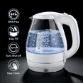 thumbnail image 2 of OVENTE Electric Kettle, 1.5L Borosilicate Glass Countertop Water Heater and Boiler for Coffee or Tea, BPA-Free, Auto Shut-Off, Boil-Dry Protection, Removable and Washable Spout Filter, White KG83W, 2 of 8