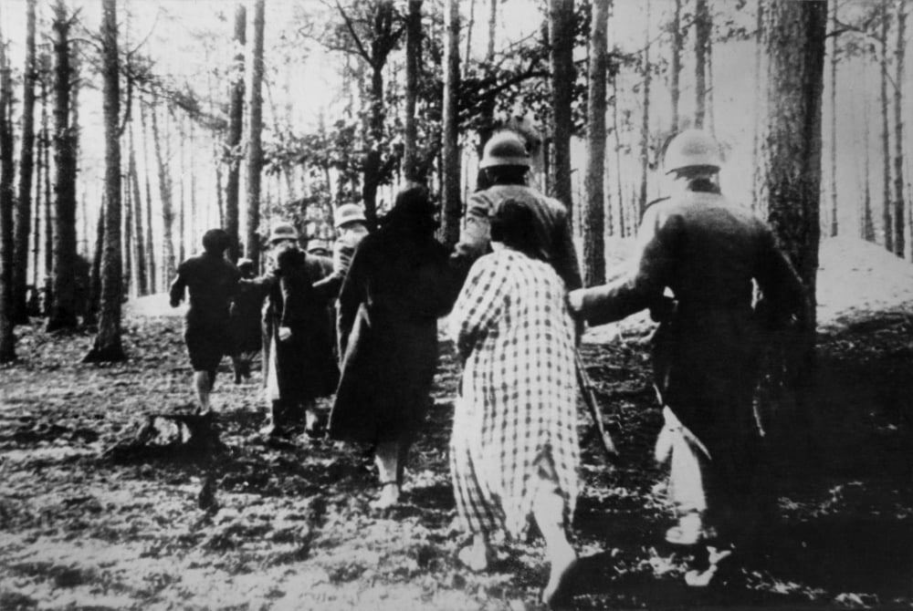 German Atrocities In Poland Ca 1941 Polish Women Led By Soldiers