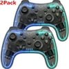 Wireless Switch Controller for Nintendo Switch Console Joypad OLED with RGB Breathing LED Adjustable Turbo Function and Supports Multi-Platform 2PCS