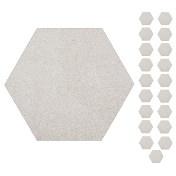 Furnish My Place Modern Plush Solid Off White Color Rug - Pets and Kids Friendly Rug, Indoor/Outdoor Mat, Area Rugs Great for Kids, Pets, Event, Living Room, Made in USA, 3' Hexagon - Set of 20