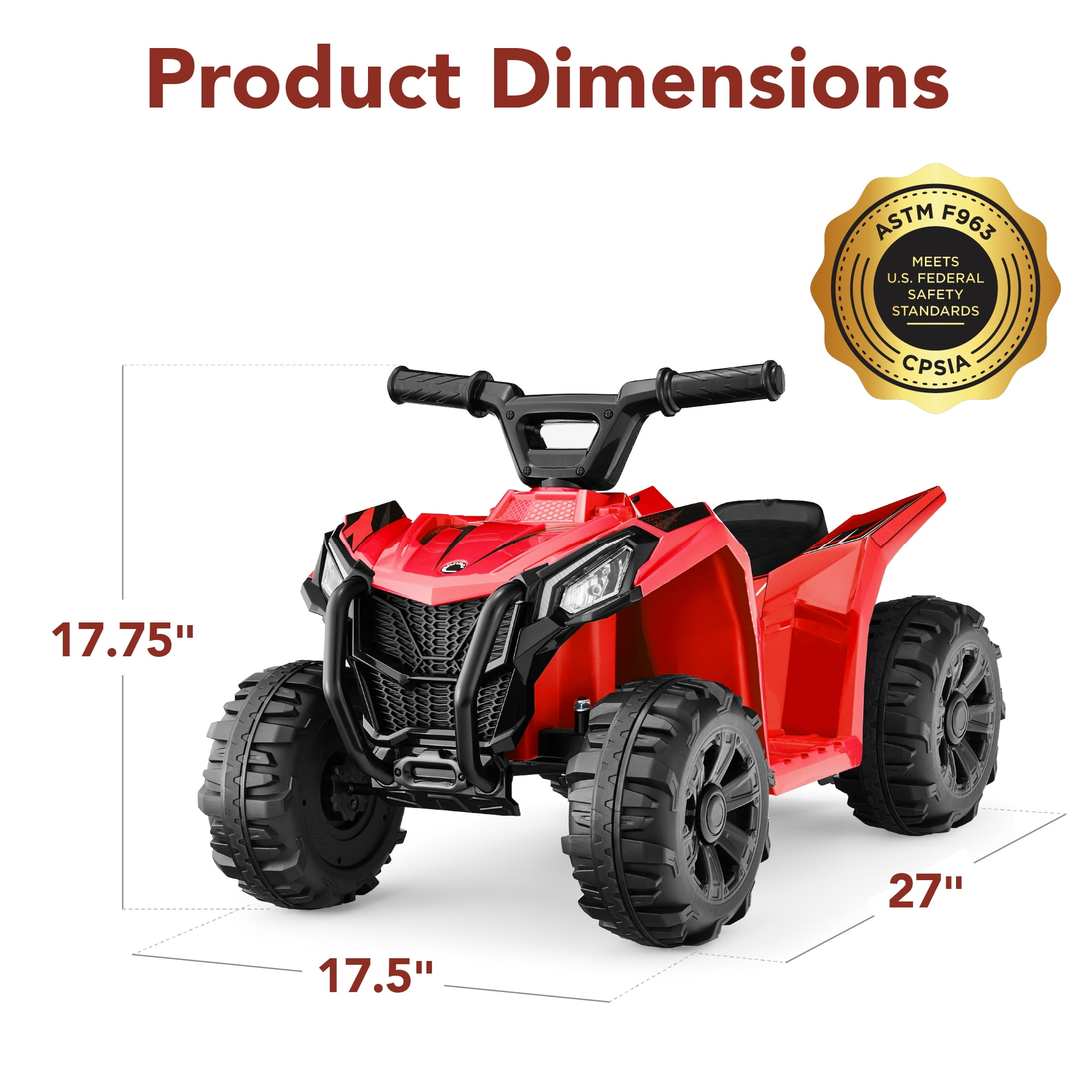 Best Choice Products 6V Kids Ride-On 4-Wheeler Quad ATV Car w/ 1.8mph Max Speed, Treaded Tires - Red