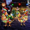 thumbnail image 5 of 2D Flat Christmas Yard Stakes, Light Up Christmas Yard Decorations with LED, Chicken Snata Gnomes Lighted Yard Stakes Outdoor Christmas Garden Stake Lawn Pathway Outdoor Decoration, 5 of 9