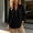 Black, variant on Womens V-Neck Tunic Top 3/4 Sleeve Casual Cotton Blend Button Front Blue,Size 2XL