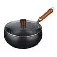 thumbnail image 2 of Klonfd Uncoated Thick Japanese Cookware 9.5 In Multifunctional Non Stick Wok With Lid, 2 of 6