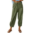 thumbnail image 3 of SLADYGLO Women High Waist Drawstring Ankle-Length Pants With Pockets, 3 of 6