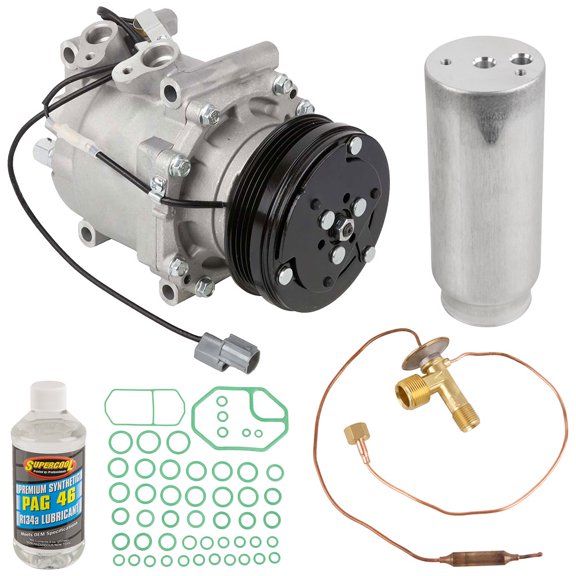 AC Compressor & A/C Kit For Honda Civic & Del Sol 1994 1995 - Includes Drier, Expansion Valve, PAG Oil & O-Ring Seals! - BuyAutoParts