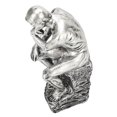 thumbnail image 3 of Thinking Man Figurine, 9.8 Inch Compact Handmade Thinker Sculpture Wide Application Abrasion Resistant  for Living Room Gold,Silver,Sandstone, 3 of 7