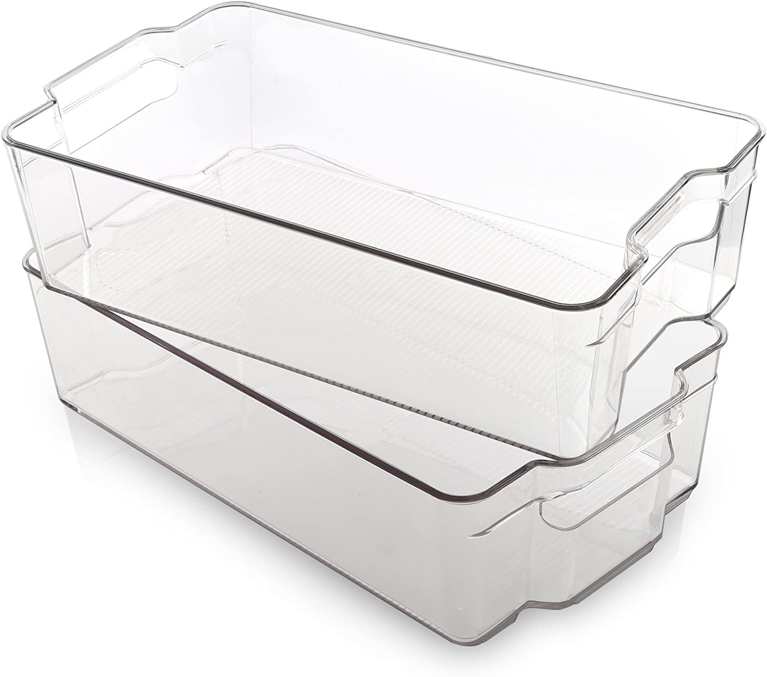4pcs Set of Free Standing Stacking Plastic Storage Bins Boxes Kit Black XLarge 