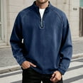 thumbnail image 2 of Mens Christmas Pullover Tops Retro Zipper Stand Collar Long Sleeve for Streetwear Sweaters for Men,BU2,L, 2 of 4
