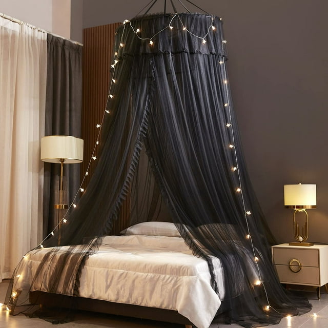 Dosel para cama VETHIN Princesa para niñas, doble capa de tul