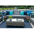 thumbnail image 3 of Bari 4-Piece Wicker Sofa Set, Resin Wicker Outdoor Patio Furniture Conversation Loveseat Set in Mixed Gray with Three Seat, Two Armchairs, and Coffee Table, 3 of 11