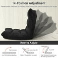 thumbnail image 4 of Costway Adjustable 14-Position Floor Chair Folding Lazy Gaming Sofa Chair Cushioned, 4 of 8