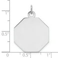 thumbnail image 3 of 925 Sterling Silver Polished Engraveable Octagon Disc Charm 26x21mm Wide Pendant Necklace for Women, 3 of 4