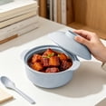 thumbnail image 5 of Unbreakable Soup Bowl Set with Lid & Spoon, Microwave Safe Cool Touch Double Handle Noodle Rice Bowl, Stackable Lightweight Tableware for Family, Camping, Non-Slip, Eco Wheat Straw Soup Bowls, 5 of 6