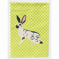 Caroline's Treasures BB7787GF English Spot Rabbit Green Flag Garden Size , Small, multicolor