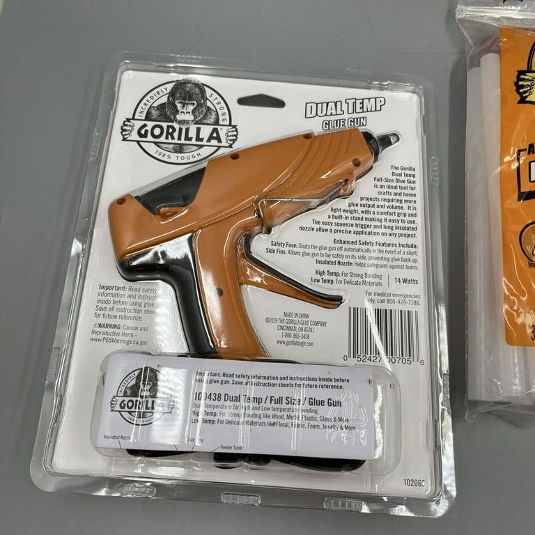 Gorilla Hot Glue Gun Kit Dual Temp Full Size plus 30 Hot Glue Sticks Brand  New