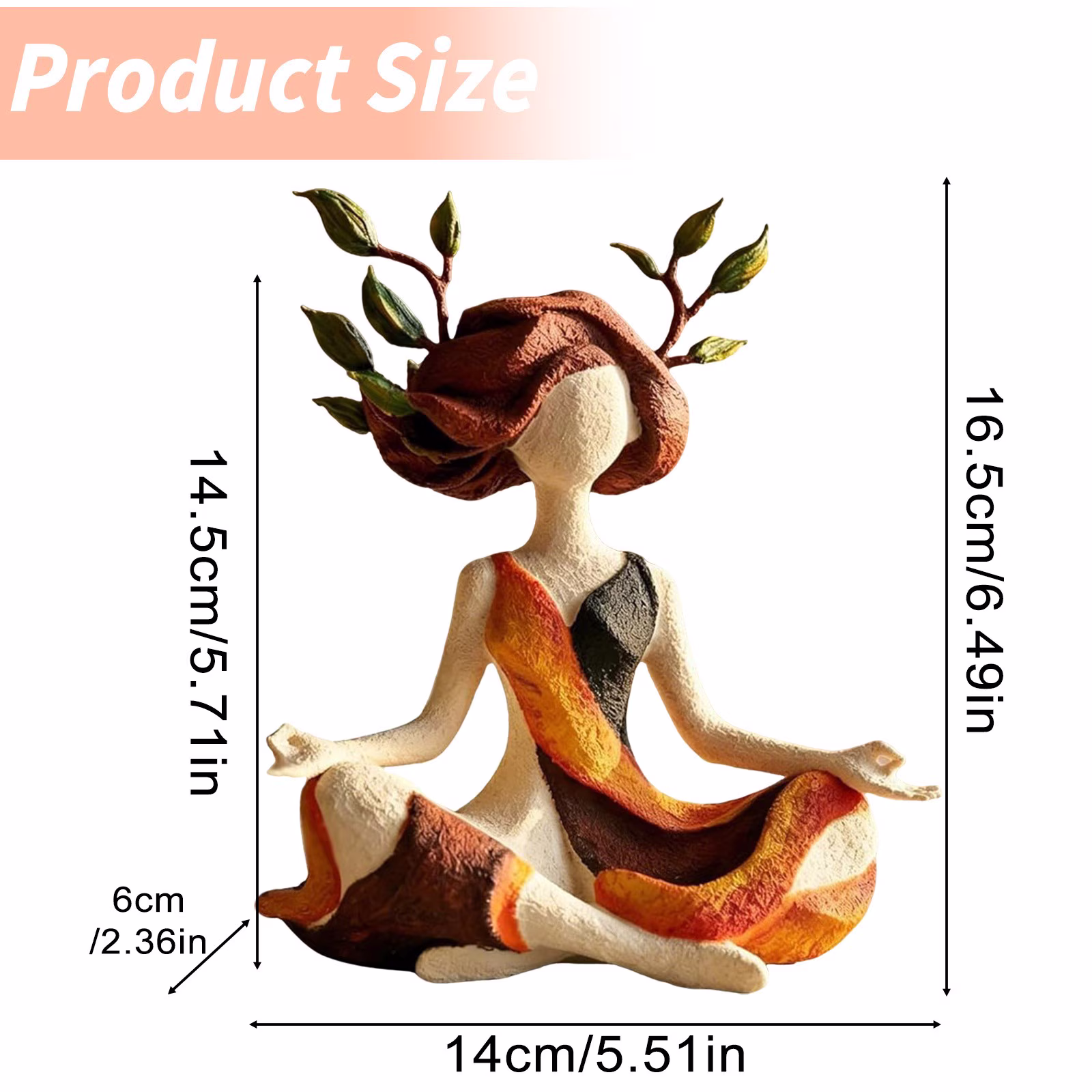 thumbnail image 3 of Gaishi Abstract Meditation Statue,Resin Yoga Figurine for Home Decor,Desk & Living Room, 3 of 8