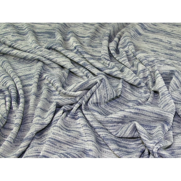 Lady McElroy Slub Sweater Knit Stretch Fabric Marine - per yard
