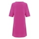 thumbnail image 5 of Vestido mini de algodón y lino con cuello en V para mujer - Manga corta, diseño informal/moda, verano/otoño, corte holgado, lavado a mano, disponible en tallas S-XXL, 5 of 8