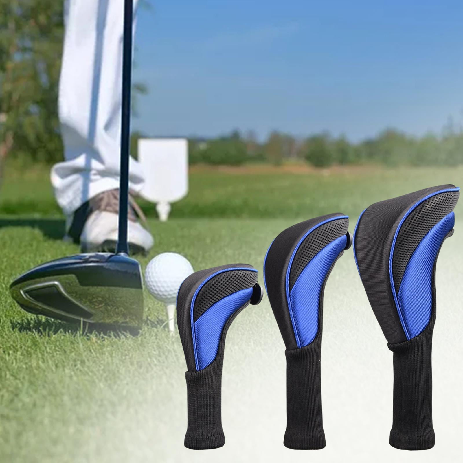 funtasica Golf Club Head Cover 1, 3 4 5 7 X Driver Fairway Woods Headcovers, Hybrid Head Cover Set with Interchangeable Tags Fits Fairway And Driver Clubs , New Blue, L