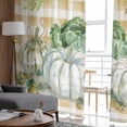 thumbnail image 4 of Sheer Curtains 108 inches Long, Fall Thanksgiving Pumpkin Cabbage Leaves Plaid Light Filtering Sheer Window Curtains Rod Pocket Voile Drapes for Bedroom Living Room, 52"W x 108"L 2 Panels, 4 of 7